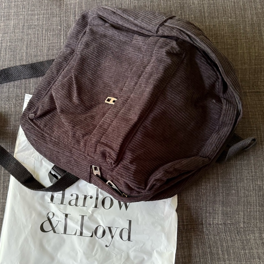 Black Corduroy Backpack